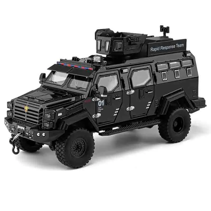 

1:32 бронеавтомобили из сплава Riot Truck, литая под давлением металлическая шкала, модель автомобиля, полицейская звуковая и легкая коллекция автомобилей, детский игрушечный автомобиль, подарки