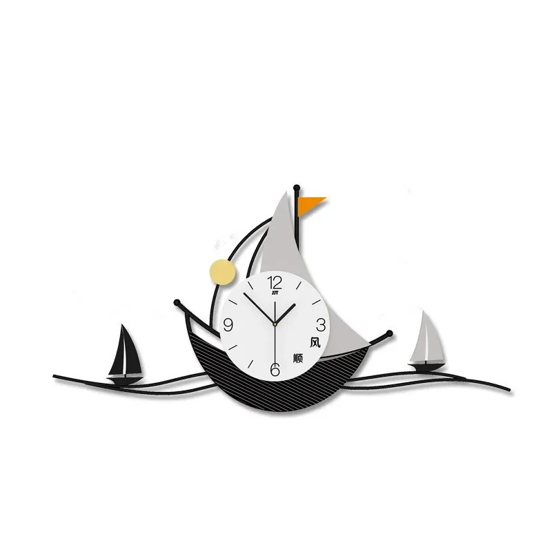 Smooth Sailing Wall Clock, Modern and Minimalist Clock in the Living Room, Home Use, Restaurant Decoration, Hanging Wall Watch