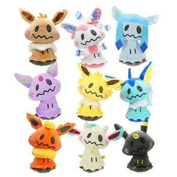 Pokemon Eeveelution Mimikyu ตุ๊กตาของเล่นตุ๊กตา Glaceon Leafeon Jolteon Eevee Kawaii อะนิเมะรูปตุ๊กตาวันเกิดสำหรับเด็ก Xmas ของขวัญ