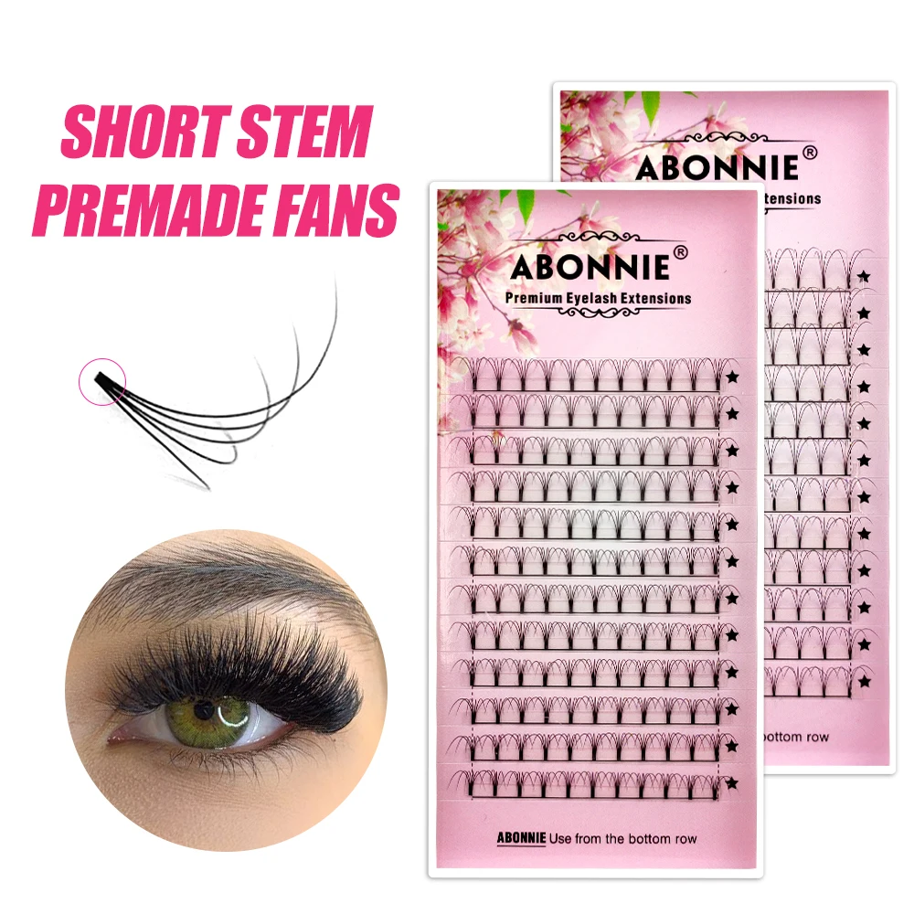 

ABONNIE Premade Volume Fans Short Stem Russian Volume Lashes 3D 4D 5D 6D Premade Lashes Extensions