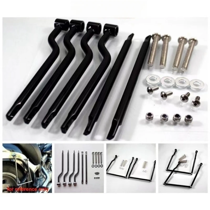 

Motorcycle Saddlebag Support Bars Brackets Mounting Kit Luggage Bag Side Box Universal Holder Modified Parts