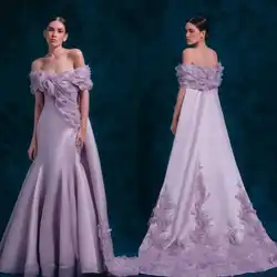 Exquisite Mermaid Evening Dresses Strapless 3D-Appliques Flowers Party Prom Dress Fit Size Elegant Wedding Dress Customized