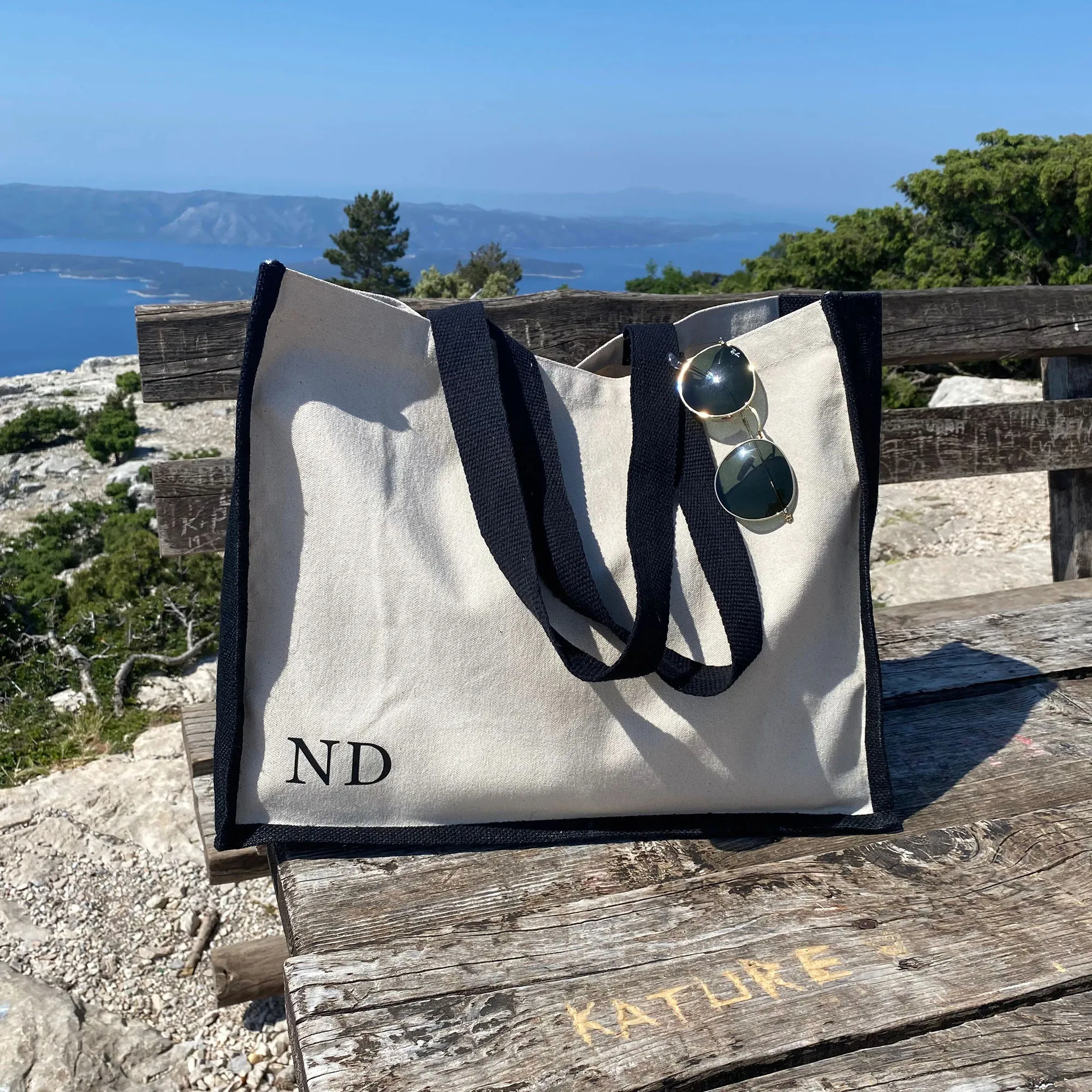 

Customizable Canvas Tote Bag With Initials Heavy Duty Large Size Shoulder Handbag For Outdoor Activities Beach Trips Shopping