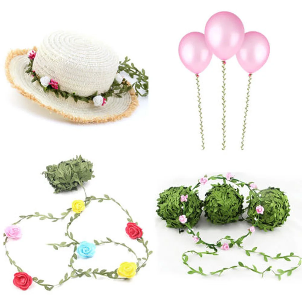 

Wicker Artificial Vine Wreath Birthday Garland Greenery Hairwear Wedding 1pc 20m DIY Fake Green Polyester cloth