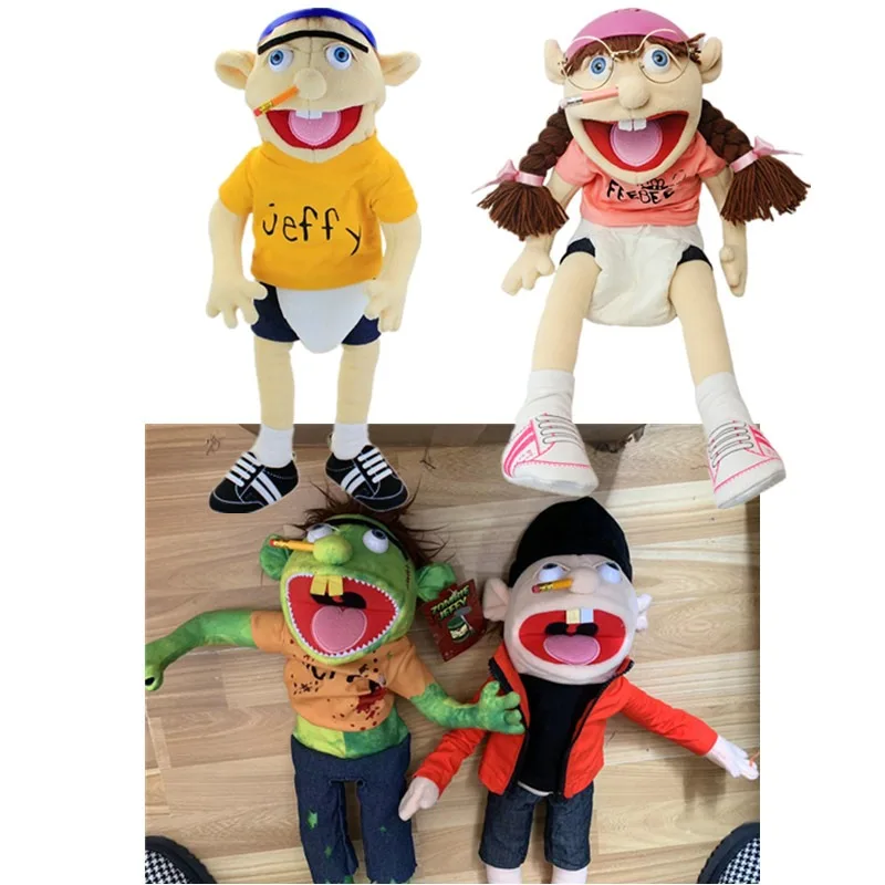 

60cm Large Jeffy Hand Puppet Plush Doll Stuffed Toy Figure Kids Educational Gift Funny Party Props Christmas Doll Toys Puppet