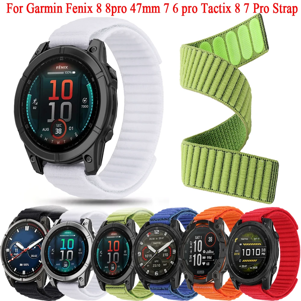 QuickFit 22mm Nylon Strap For Garmin Fenix 8 Pro 47mm AMOLED/MicroLED Fenix8 47mm 7 7Pro Solar 6 6pro Band Instinct2 3 Bracelet