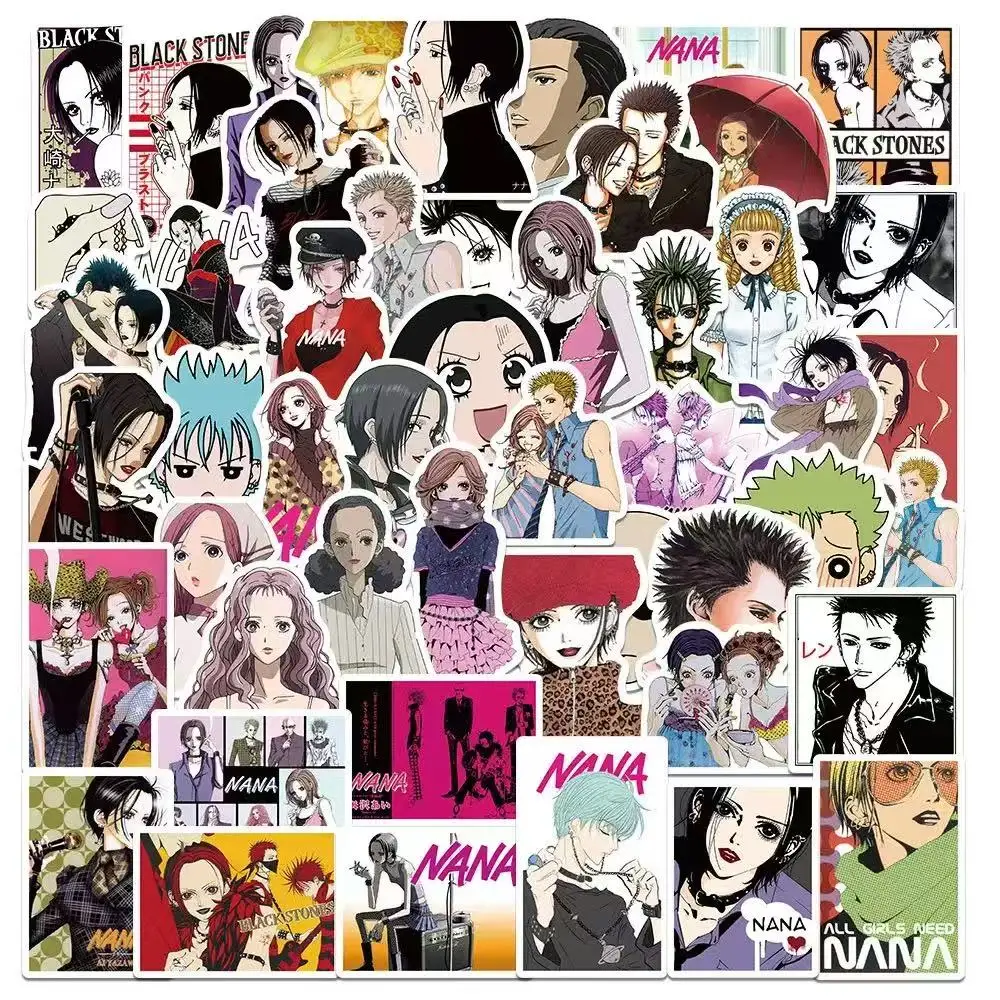 50PCS Anime NANA Aufkleber Coole Graffiti Aufkleber DIY Dekoration Für Telefon Laptop Schreibwaren PVC Wasserdichte Aufkleber Spielzeug Geschenk
