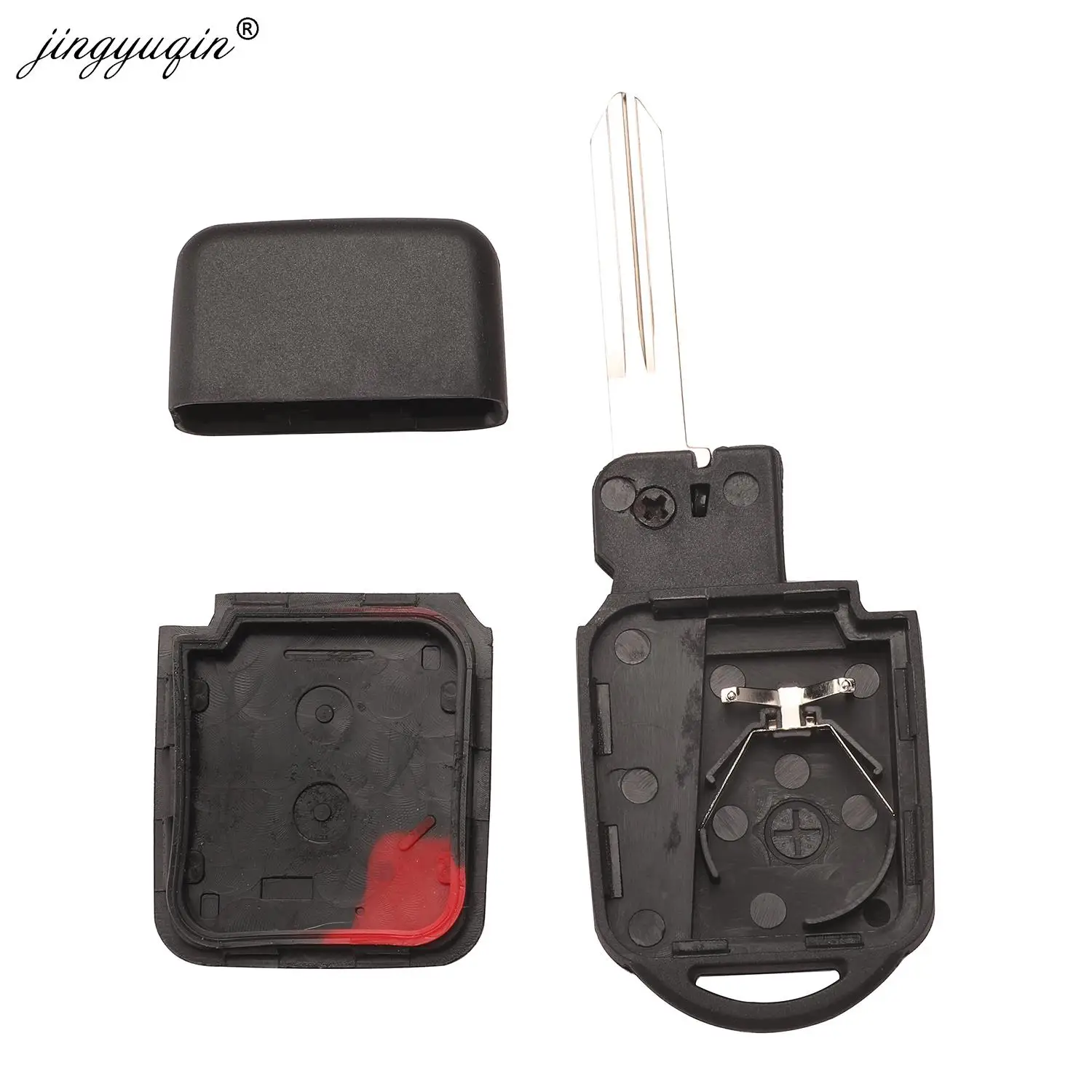 jingyuqin 2 Buttons Remote Car key Shell  for Nissan Micra Xtrail Qashqai Juke Duke Uncut Blade Auto Key Fob Case Replacement