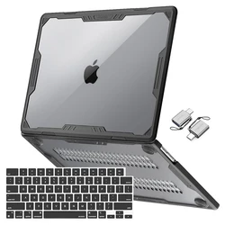 2024 New Laptop Cover for MacBook Air 13.6 inch M3 A3113 M2 A2681 Funda for Mac Air 13 Heavy Duty Hard Shell with TPU Bumper
