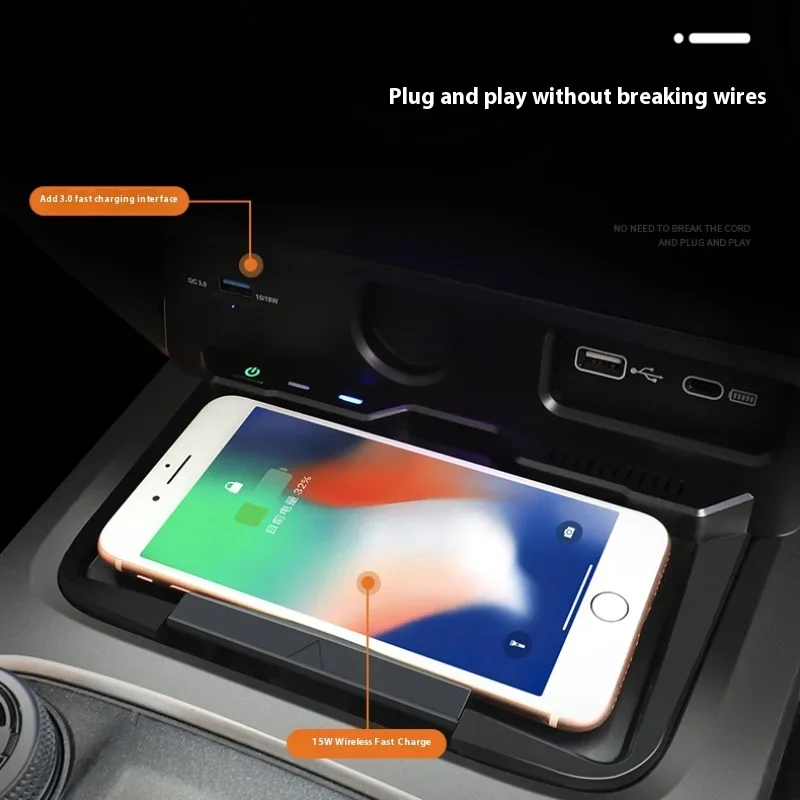 For Tank 300 Special Car Mounted Wireless Charging Board Modification Central Control Mobile Phone Wireless Fast Charger