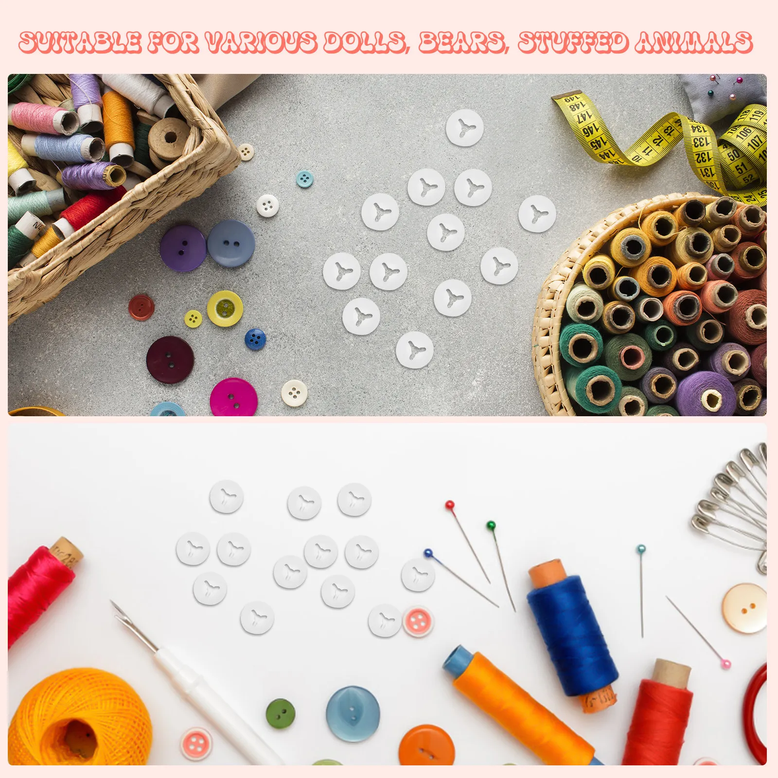 

100 шт. пластиковых безопасных прокладок для глаз и носов, для изготовления вязаных крючком медведей, поделок своими руками, мягких игрушек