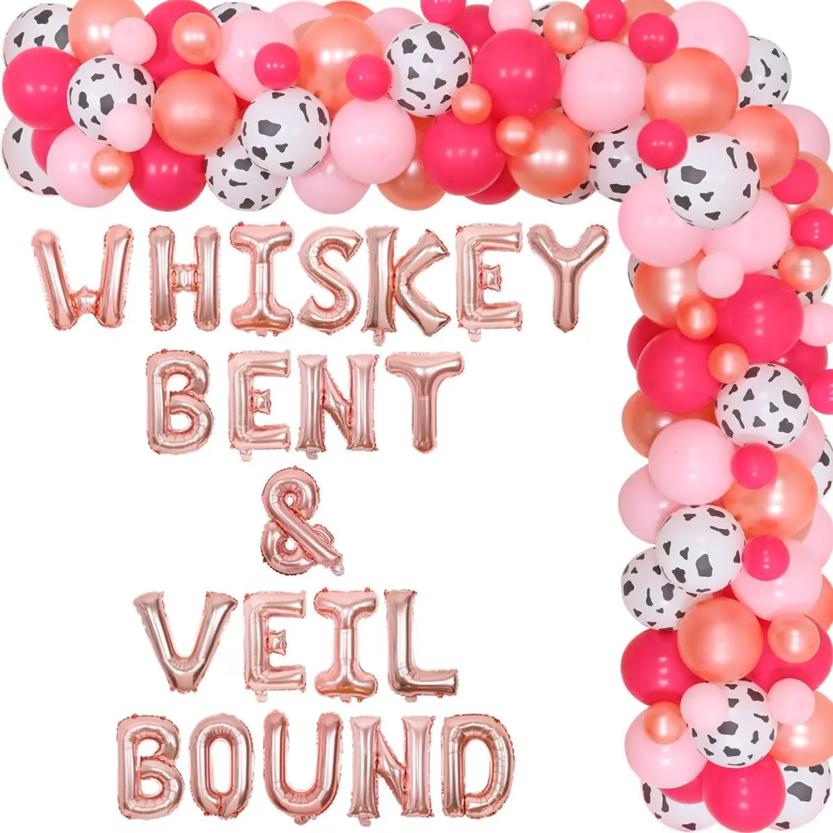 Nashville Bachelorette Party Decorations Whiskey Bent & Veil Bound Balloon Garland Kit Banner for Bridal Shower Party Supplies