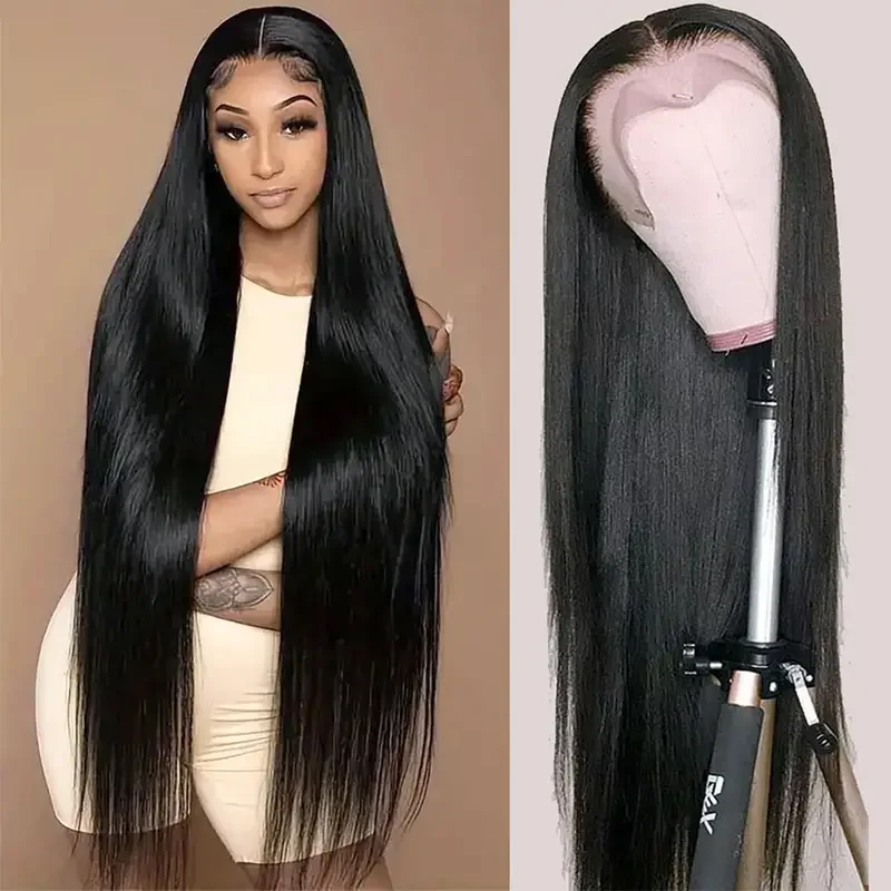 

180% Density Bone Straight Transparent 13x4 Lace Frontal Human Hair Wigs 30 34 Inch Brazilian Remy 13x6 Lace Front Wig For Women