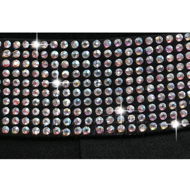 2 ألوان بلورات أحمر/أسود حزام الخصر سلسلة مزين قاعة الرقص اللاتينية وشاح الورك اكسسوارات الرقص اللاتينية