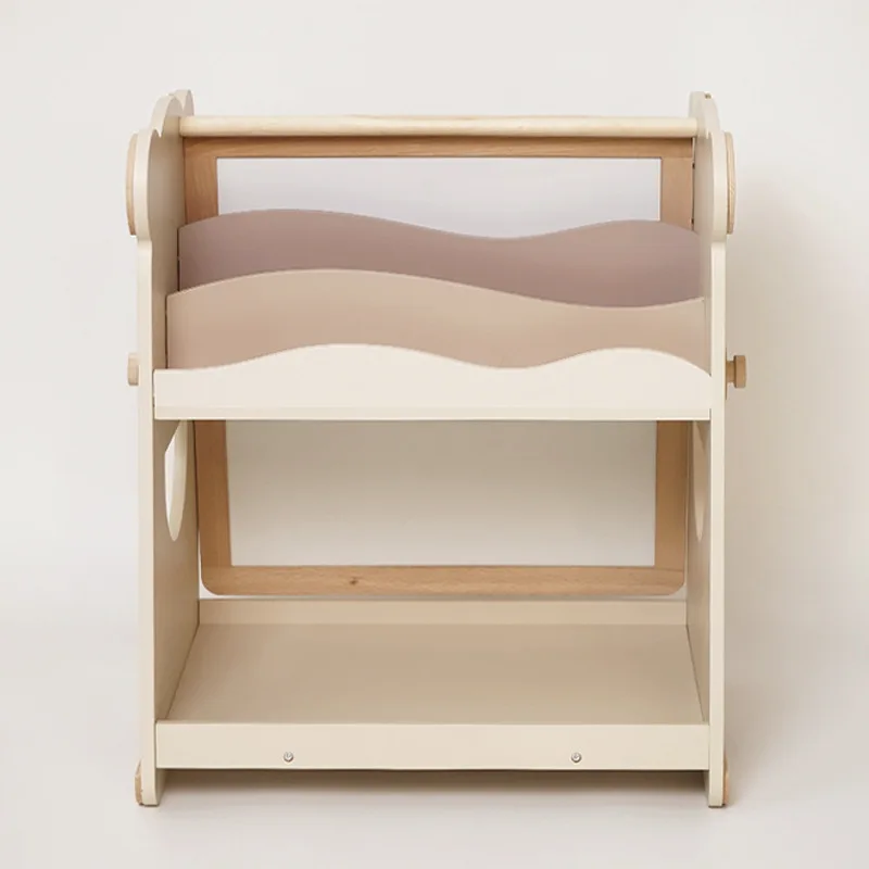 الأطفال كريم الباندا صور رف كتب 2 في 1 رف الكتب رف الكتب الخشبي المنزل تعلم رف الكتب الأطفال الرسم الخشبي #4