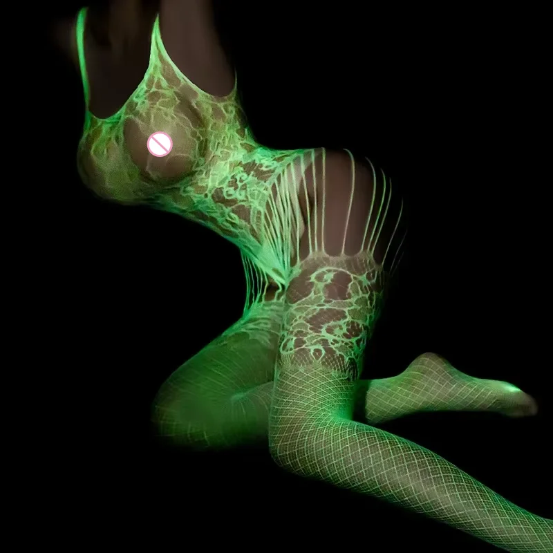 빛나는 섹시한 바디 슈트 속이 빈 그물 의류 섹시한 란제리 바디 슈트 메쉬 드레스 속옷 속박 섹스 의상