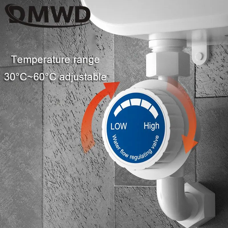 DMWD Electric Constant Temperature Water Heater Faucet Instant Heating Tap Water Heater LED Display vertical Install For Shower