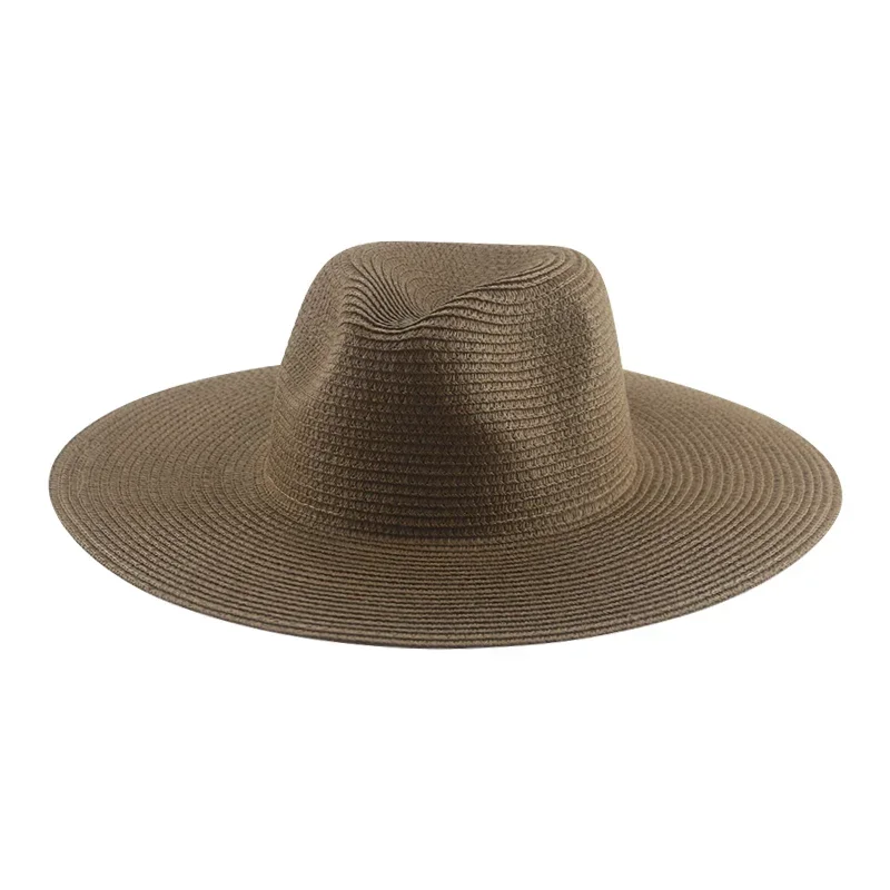 Women Hats Big Brim 11cm Men Women Khaki White Black Straw Hats Sun Protection Beach Women Summer Bucket Hats Sombreros De Mujer