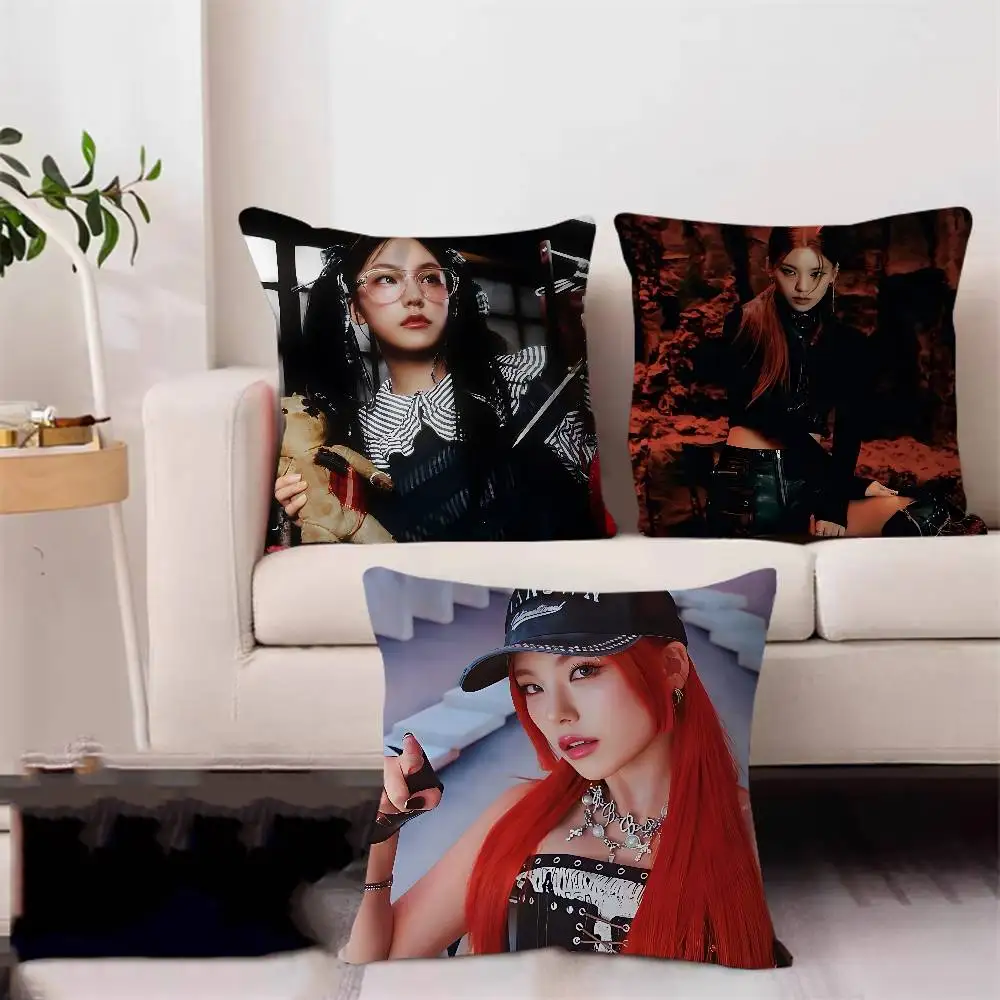 

K-Pop Singer H-Hwang-Yeji Cushion Cover Inches Farmhouse Decor Home Throw Pillow Covers For Couch Decorations