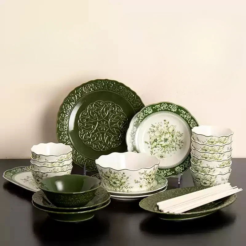 Nordic Relief Ceramic Large Ramen Bowl Cake Salad Plate Breakfast Bowl Noodles Rice Soup Bowls Home Kitchen Tableware 1pcs
