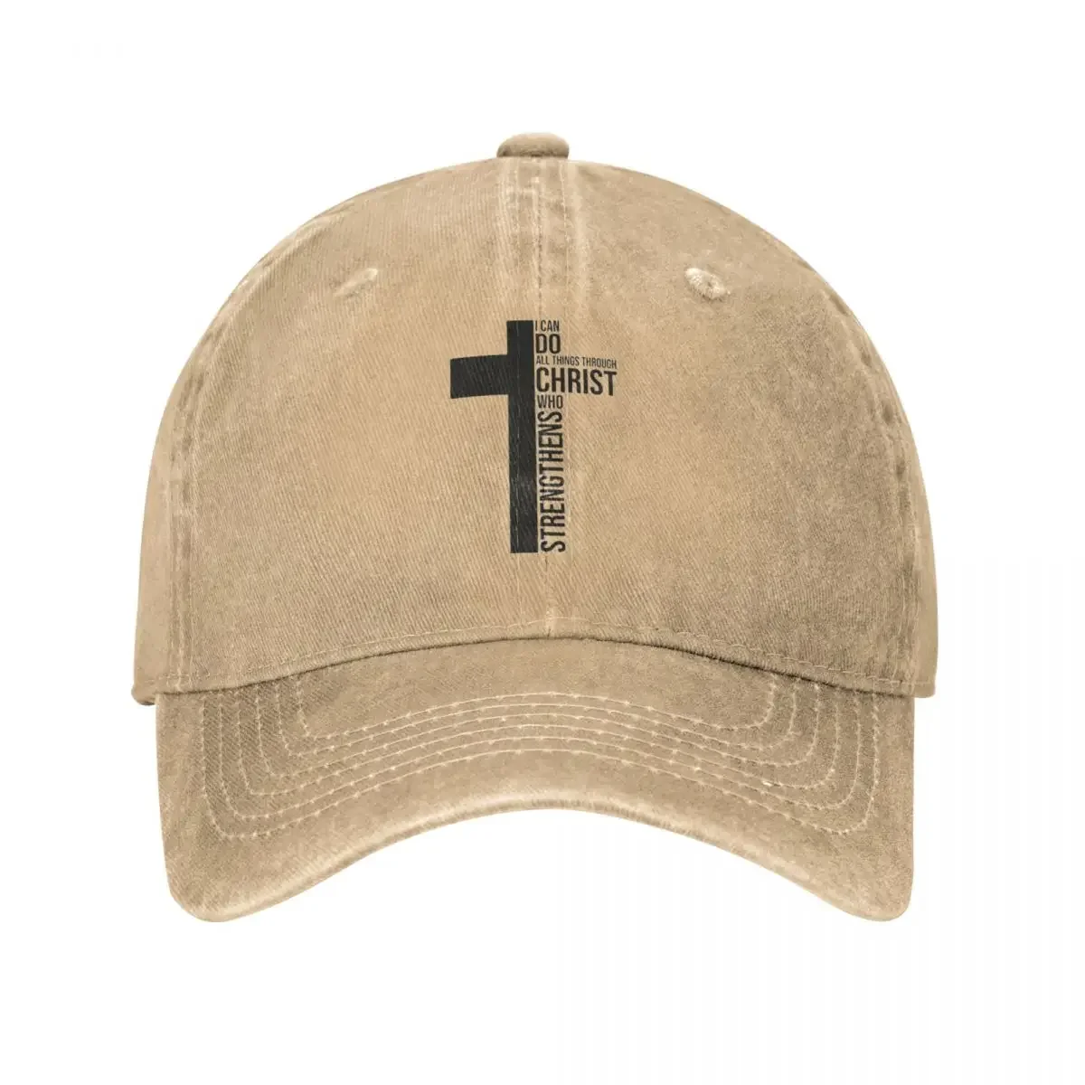 I Can Do All Things Washed Baseball Cap Christ Cross Street Style Hip Hop Hats Summer Men Casual  Caps