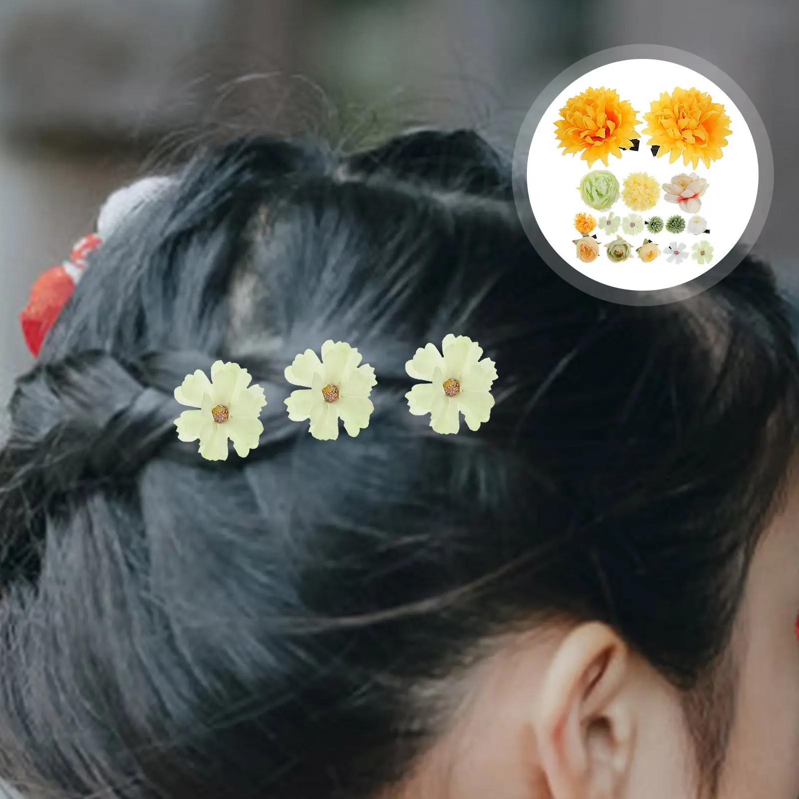 

Набор из 16 заколок для волос в виде цветов для девочек 8-12 лет: маленькие, легкие, милые заколки-каваи для укладки на День рождения, Новый год, выпускной