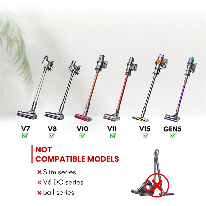 ABUS-For Dyson فرشاة مكنسة شعر الخيل وخرطوم تمديد متوافق مع Dyson V7 V8 V10 V11 V15 Gen5-فرشاة الغبار ذات الشعيرات الناعمة