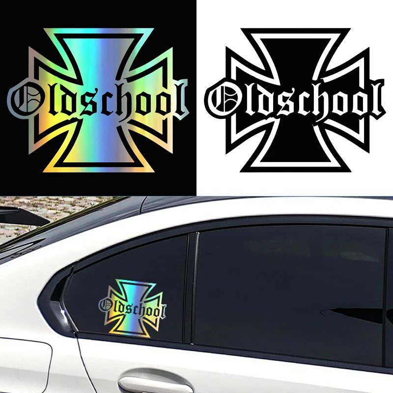 

1PC Old School Personality Vinyl Decal Black Silver Car Sticker for Truck Window Auto Body Decor