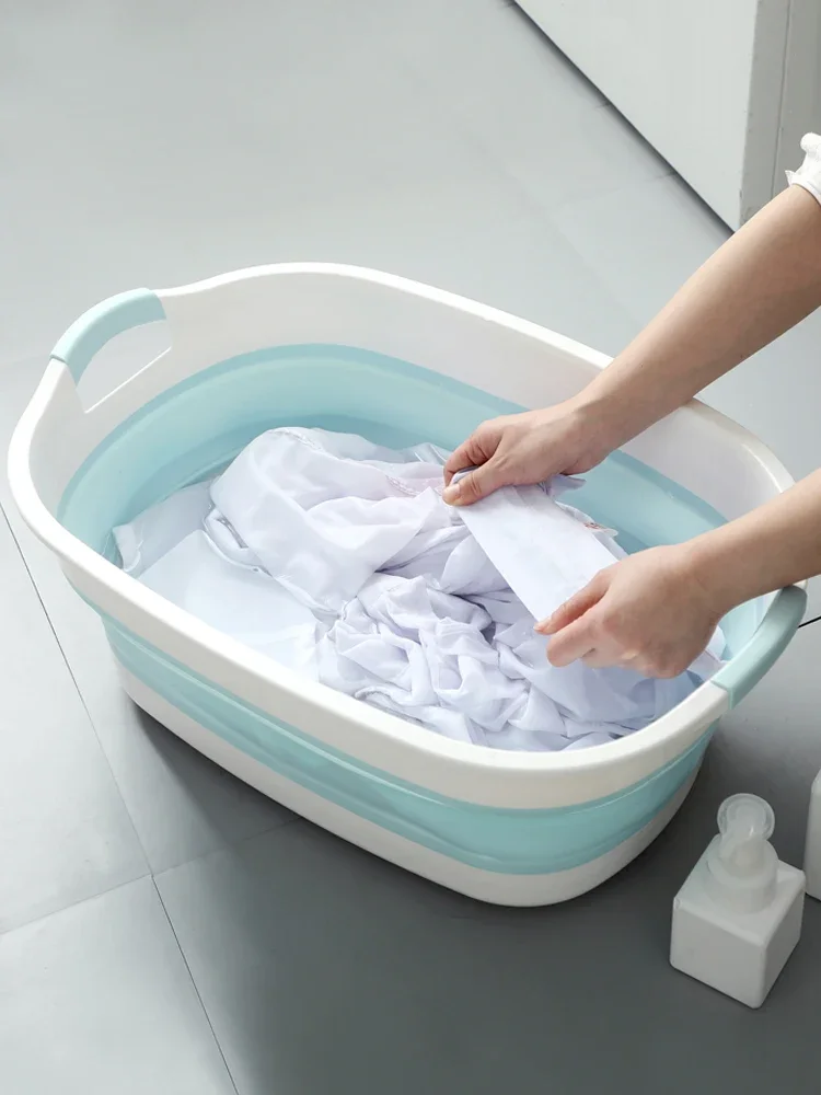 

Foldable laundry basin, large and oversized, household baby and child shower basin, thickened and durable plastic basin