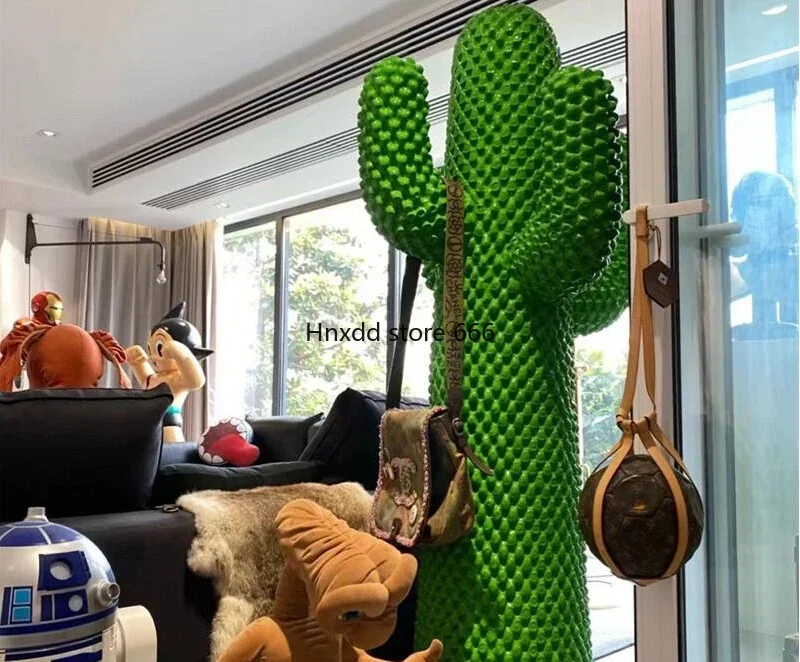 Giant cactus coat rack green custom floor large ornament home living room