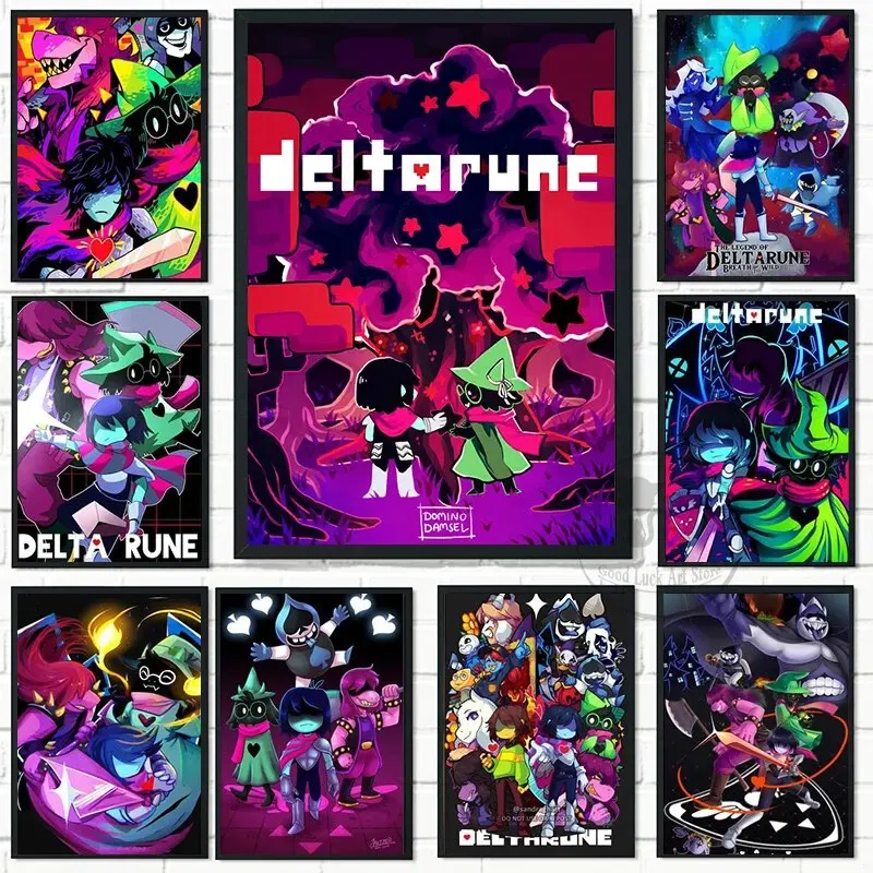 Deltarune Video Game Poster Wall Art Picture Print, Role Playing Game Themed Modern Family Bedroom Decoration, Canvas Painting