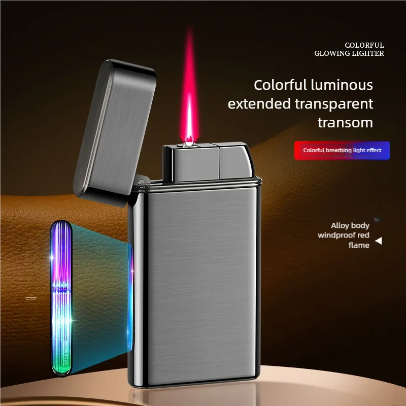 

Визуальное окно с красочной подсветкой, надувная зажигалка, креативная многоцветная легкая ветрозащитная зажигалка