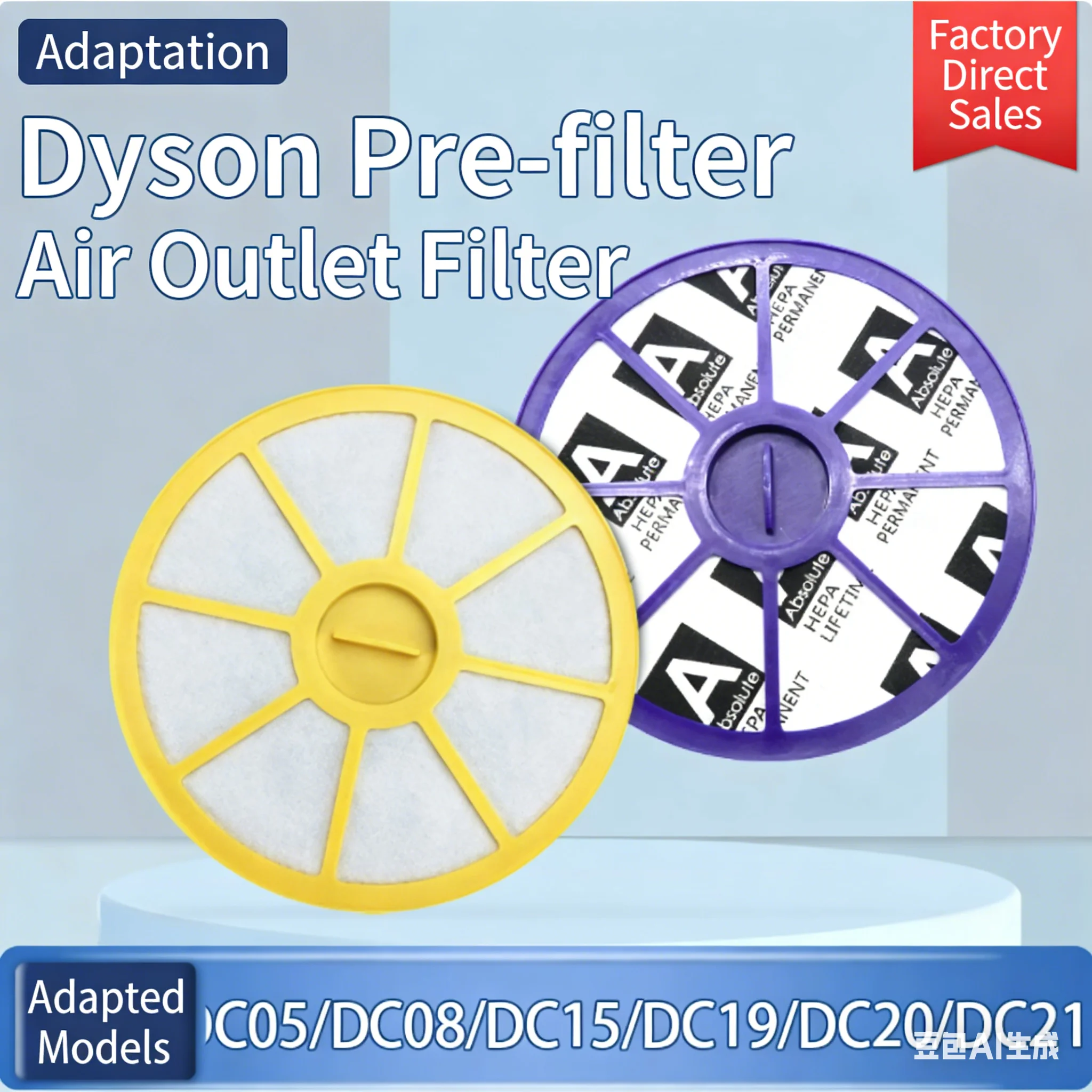 

Replacement Pre Filter for Dyson DC05 DC08 DC15 DC19 DC20 DC21 | Washable HEPA Filter Kit | 152mm 155mm