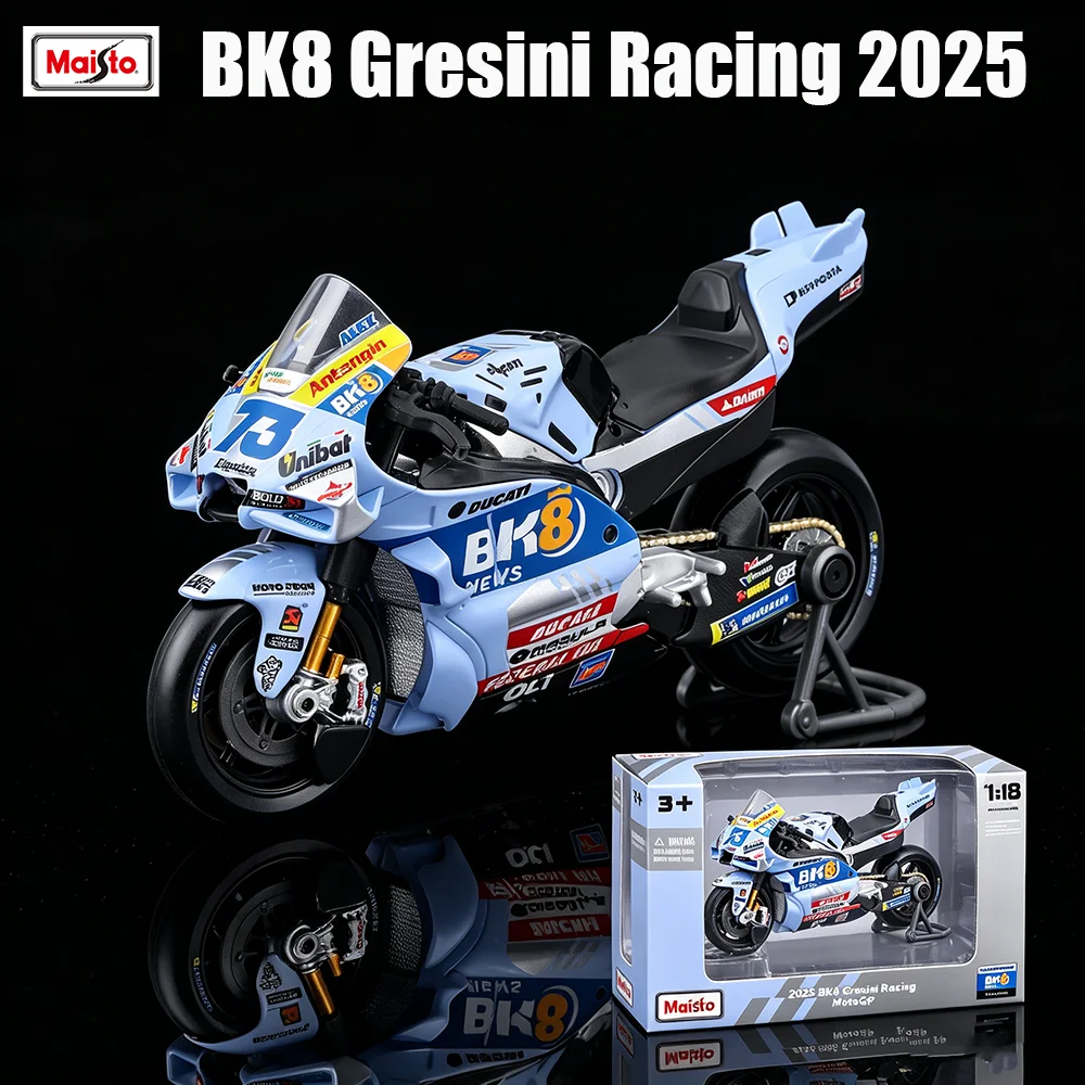

Maisto 1:18 2025 BK8 Ducati Gresini Racing Moto GP Racing casting alloy motorcycle Model collection gift toy