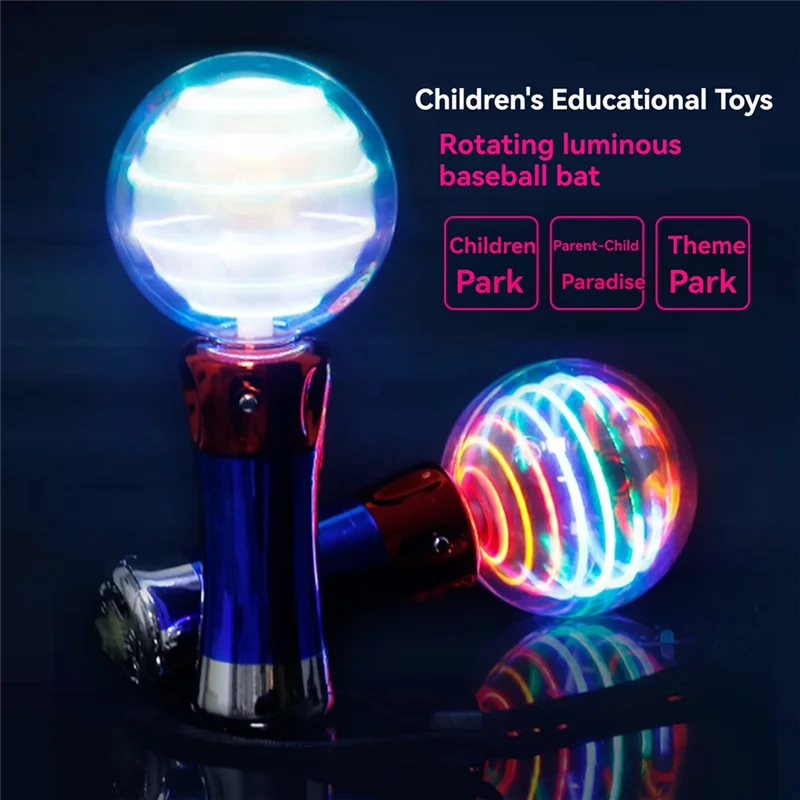 

3.2Inch Spinning Flashing LED Wand Concert Glow Sticks Light Up Magic Ball Toy Wand For Kids Birthdays Partyb87b