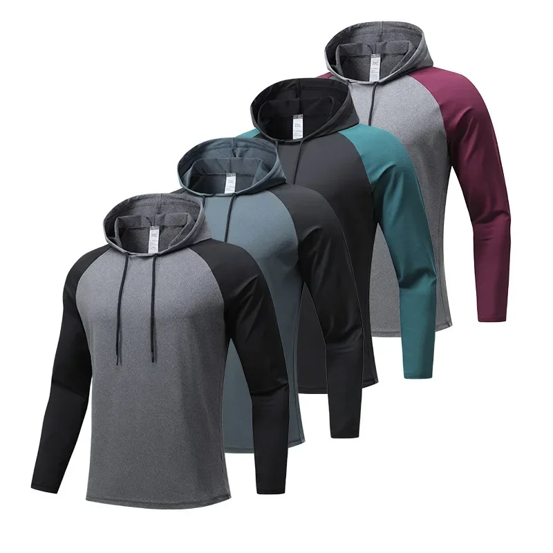 Felpe con cappuccio da uomo autunno Running Fitness Casual con cappuccio Quick Dry felpe da Jogging Pullover camicie con cappuccio felpa con cappuccio da palestra all'aperto uomo