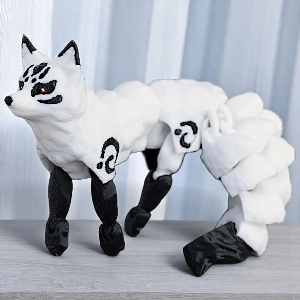 Joints Movable 3D Printed Animal Ornament 3D Printed Animal Shape 3D Printed Animal Model Five Tailed Cute