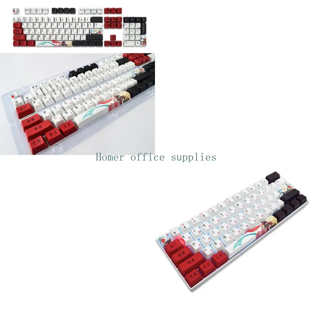 

K43B Замена набора колпачков для клавиш, 123 шт. ПБТ, термосублимация для механических клавиш