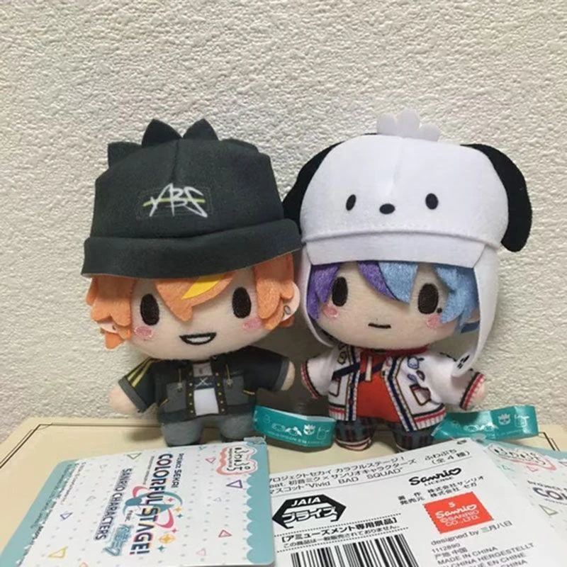 

With Cool Hat Shinonome Akito Plush Toys Anime Game Character Aoyagi Toya Bag Keychain Funny Plushie Doll Backpack Pendant Decor