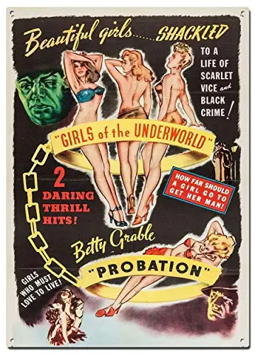 Girls of The Underworld Metal Tin Signs, Pop Culture Poster, Decorative Signs Wall Art Home Decor - 8X12 Inch (20X30 cm)