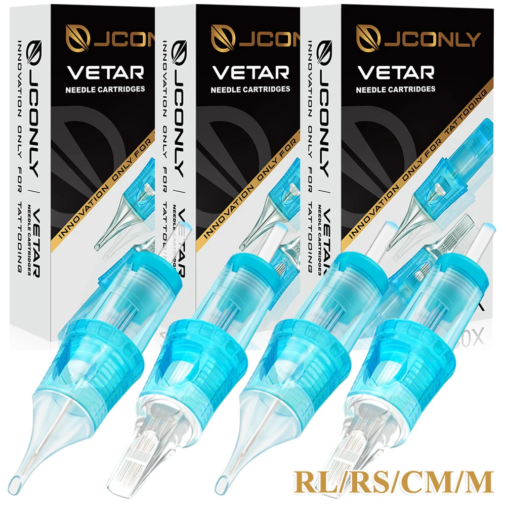 

JCONLY VETAR Tattoo Cartridge Needles Sterilized Tattoo Needles RL/RS/CM/M Tattoo Cartridges for Tattoo Machine Pen Supply