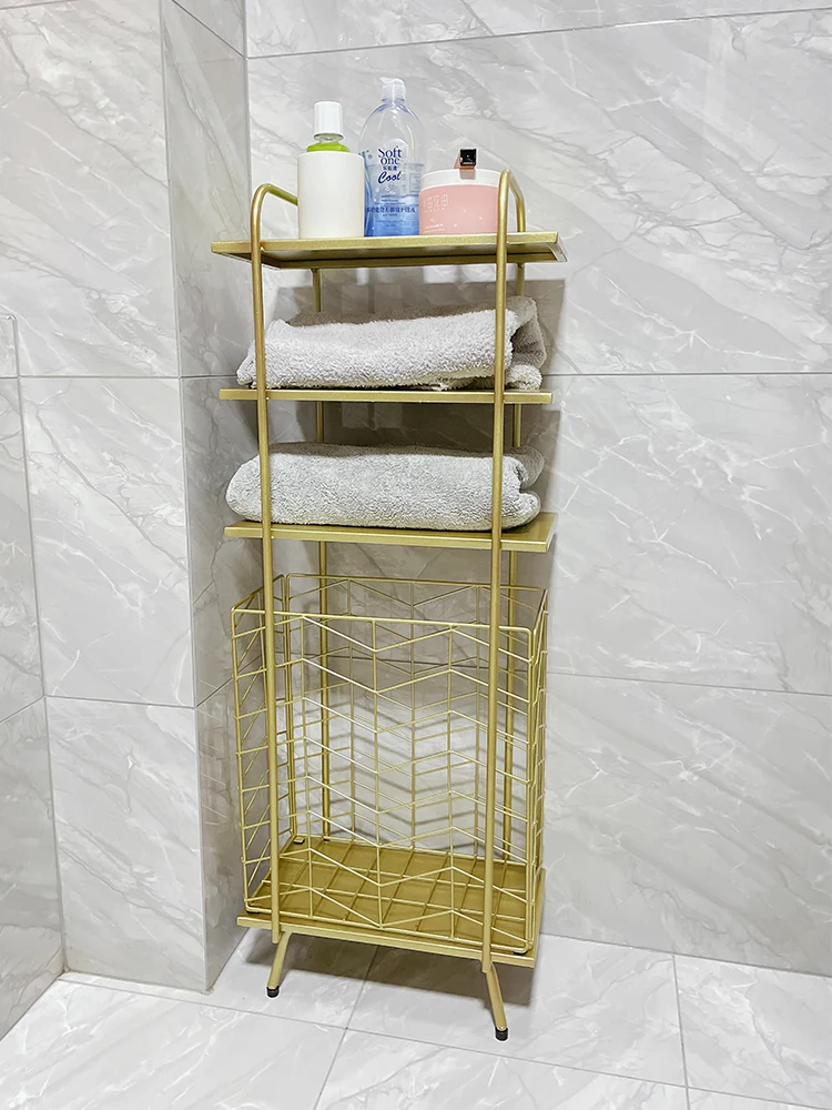 QJJ Bathroom Dirty Clothes Storage Basket Bathroom Light Luxury Clothes Basket Laundry Basket Clothing Storage Artifact