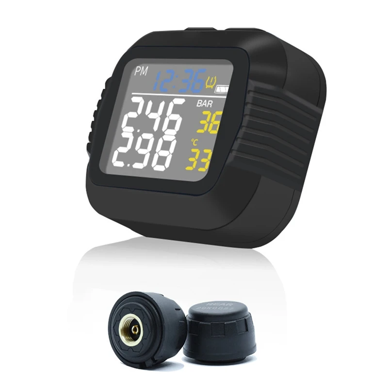 

M0t-rMotorcycle Tire Pressure Monitoring System Infrared Sensor with 2 External Sensors Moto Tyre Pressure Monitoring