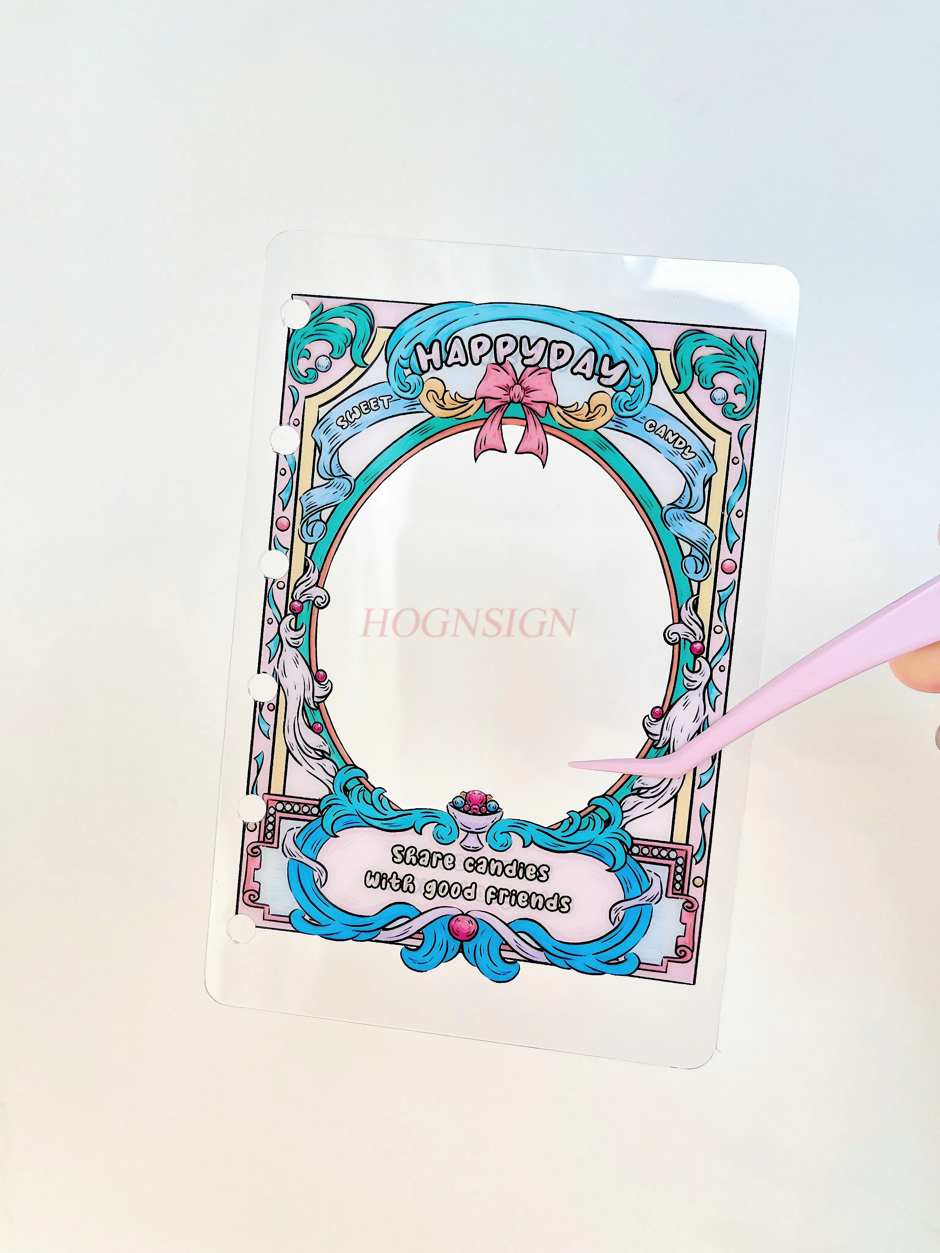 

1sheet Transparent card divider, hand account material, double-sided printing, transparent loose leaf