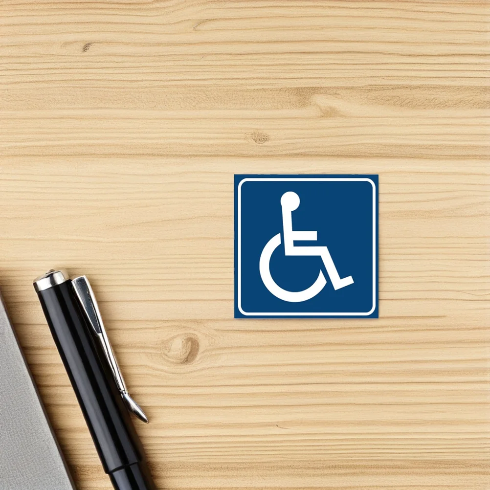 4pcs Blue Waterproof Handicap Wheelchair Vinyl Pathway Sign Stickers For Indoor And Outdoor Use In Public