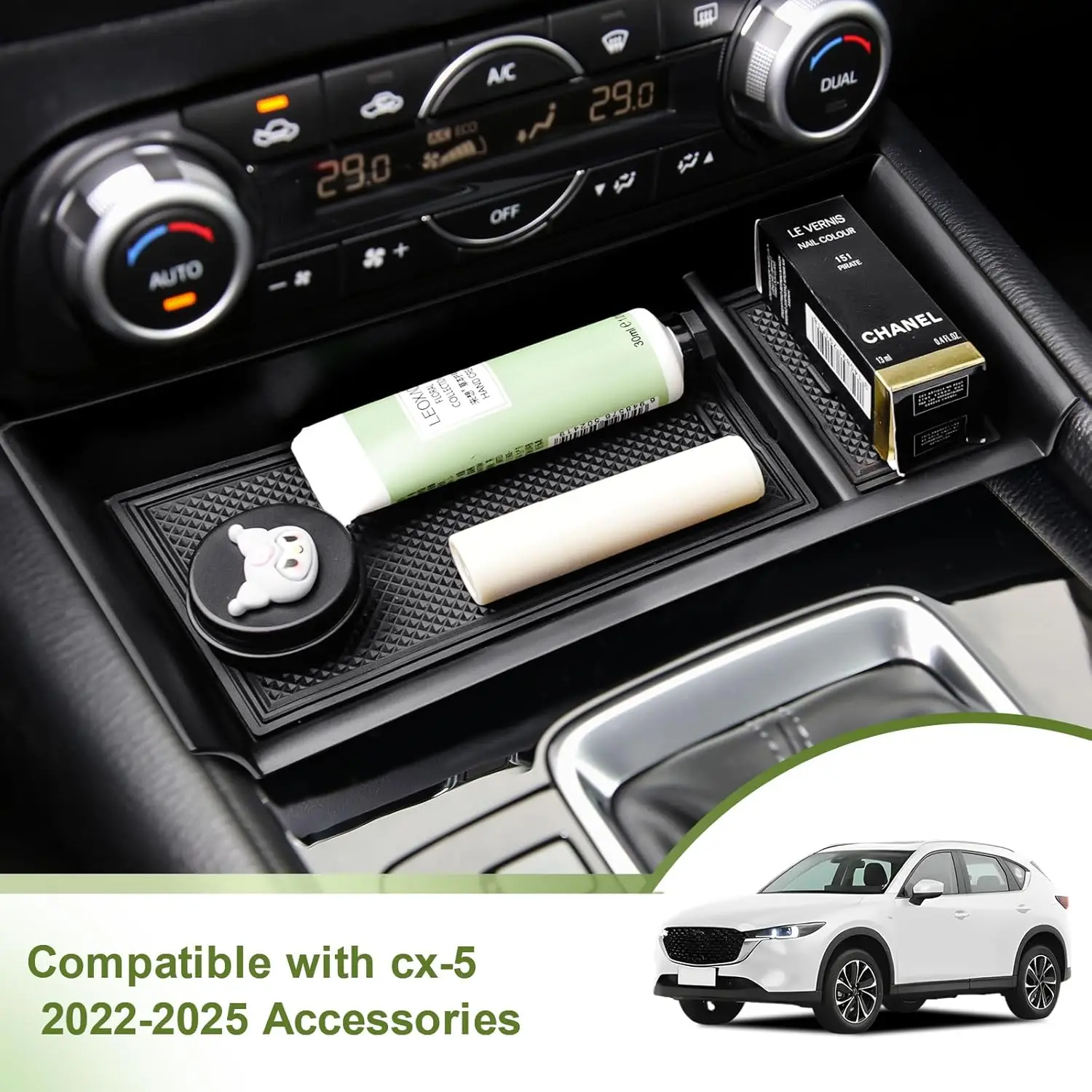 

RUNROAD for Mazda CX-5 2022 2023 2024 2025 Center Console Organizer Interior Accessories Insert Tray Armrest Storage Tray Box