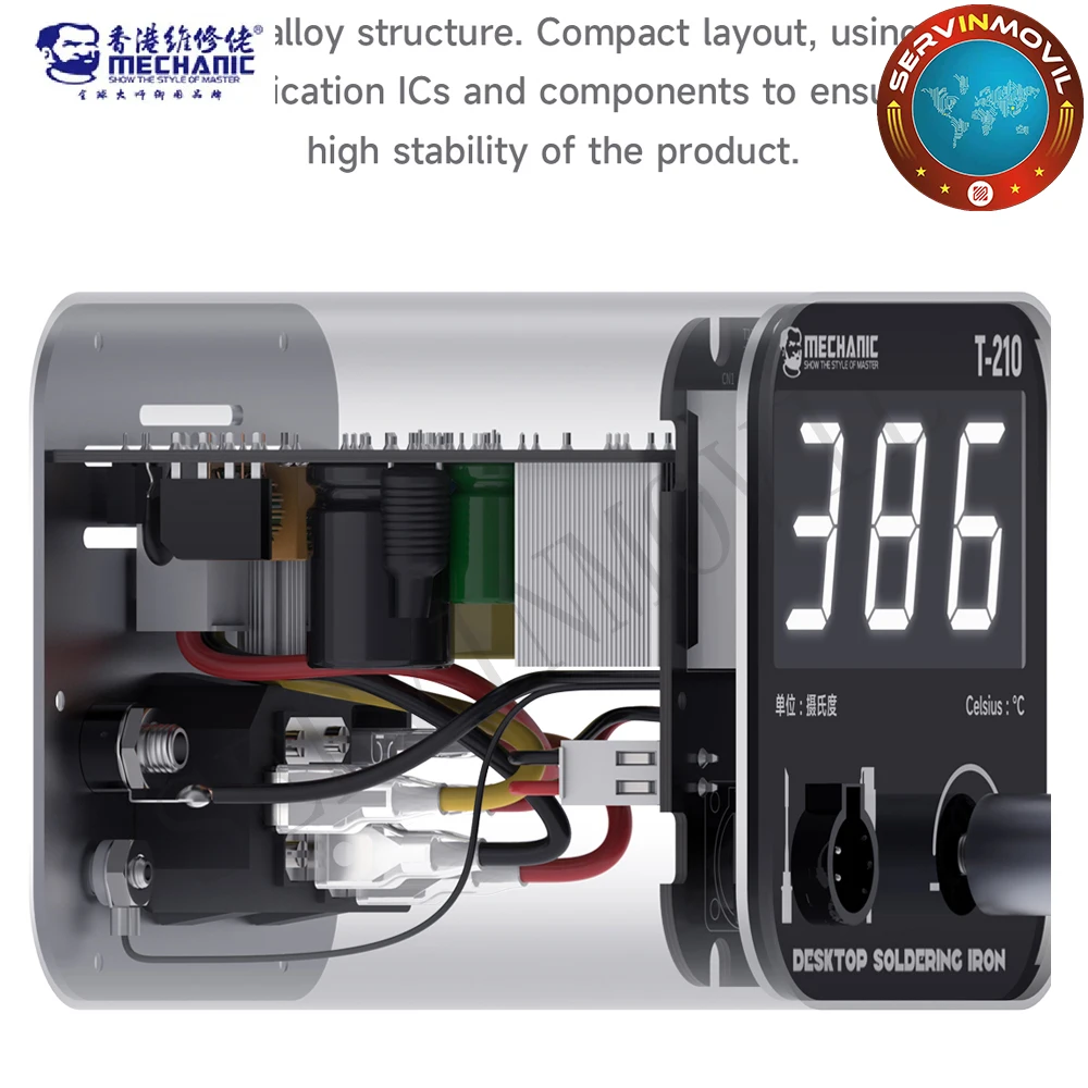 MECHANIC T210 LED Large Display Intelligent Desktop Soldering Iron Heating Core Short Circuit Protection Welding Station