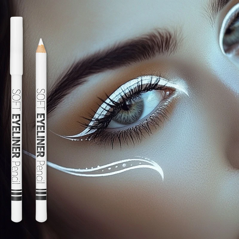 1/12 pièces Eyeliner blanc maquillage lisse facile à porter durable yeux éclaircisseur imperméable mode yeux Liner crayons outil de maquillage des yeux