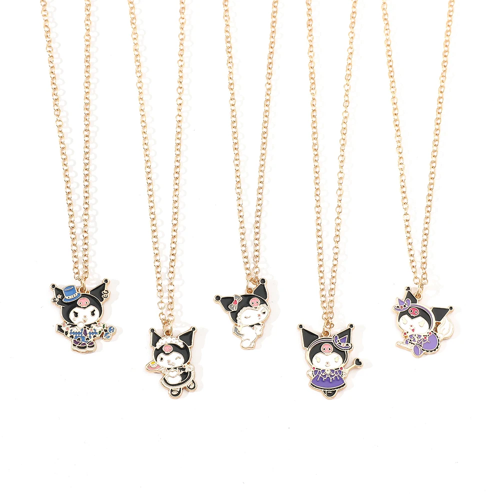 سانريو 5 قطع الكرتون كورومي لطيف قلادة الأزياء مضحك كورومي سلسلة العنق للأصدقاء هدايا عيد ميلاد حزب مجوهرات
