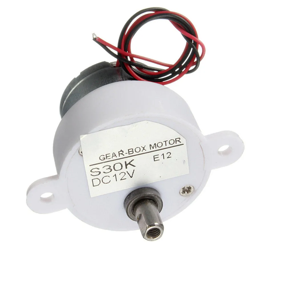 DC 12V Electric Brushless DC Motor High Torque Gear Motor Geared Box S30K Reduction Motor 7.5RPM 2 Wires for Electronic Toys Fan